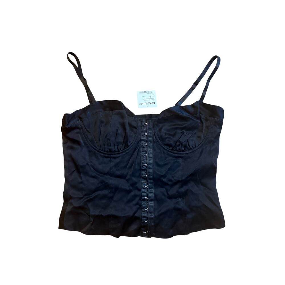 NWT Bebe Vintage Y2K Cropped Black Clasping Bustier S